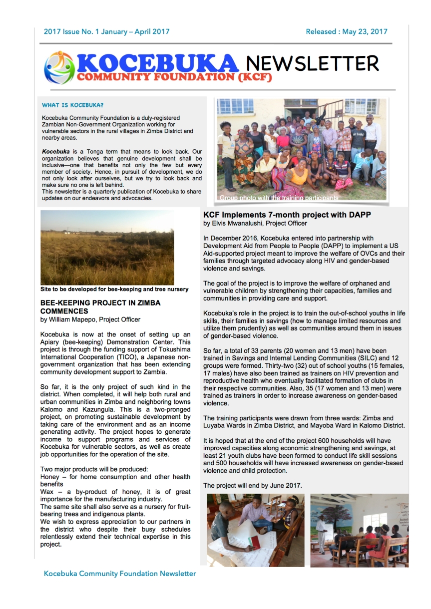 KCF News Issue 1 Released May 23